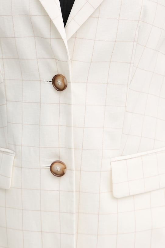 United Colors of Benetton μονόπετο σακάκι γυναικείο με λινό 2V6GDW03O μπεζ