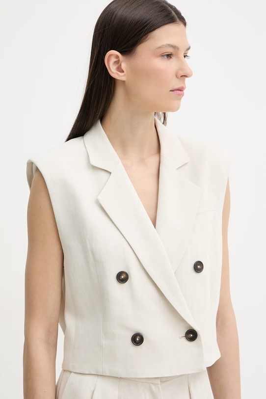 Marc O'Polo двобортний жилет жіночий віскозний бежевий 5000013346