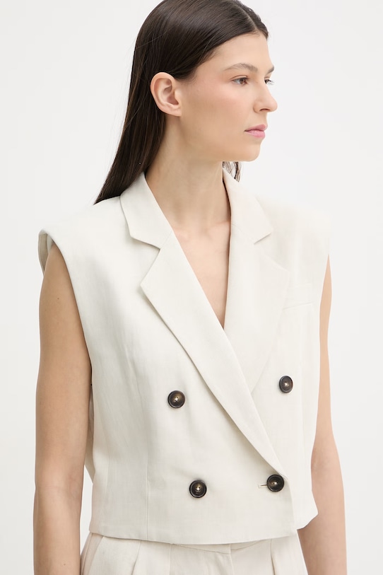 Marc O'Polo двобортний жилет жіночий віскозний бежевий 5000013346