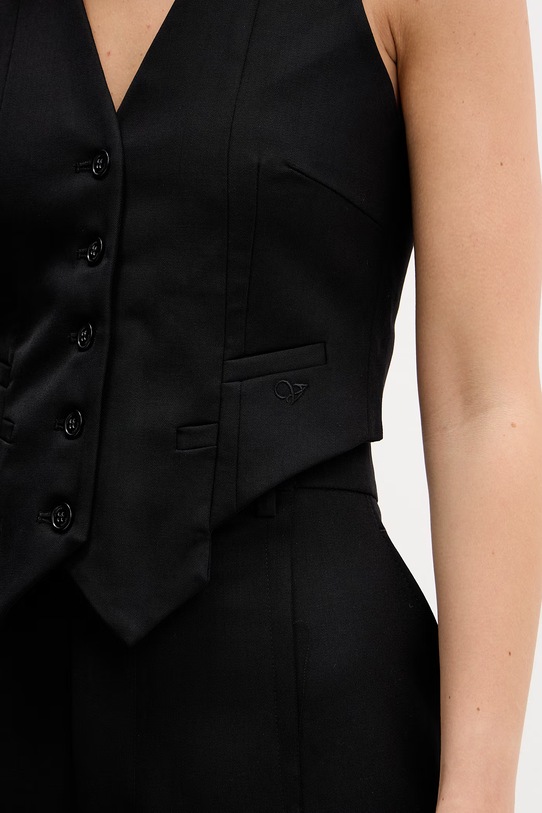 VETEMENTS kamizelka z dodatkiem wełny czarny WE76TV360B