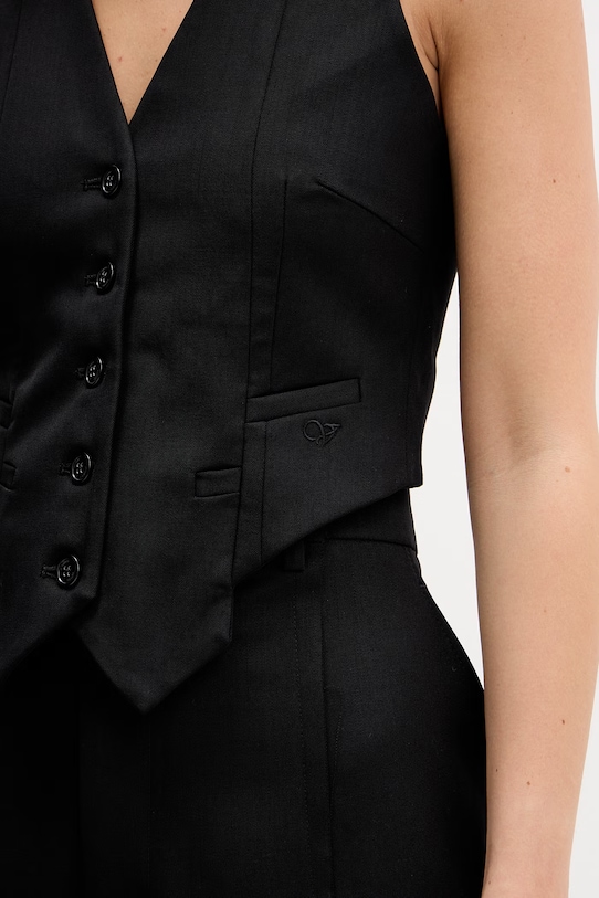 VETEMENTS kamizelka z dodatkiem wełny czarny WE76TV360B