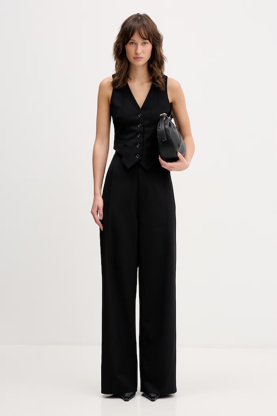 VETEMENTS kamizelka z dodatkiem wełny WE76TV360B czarny