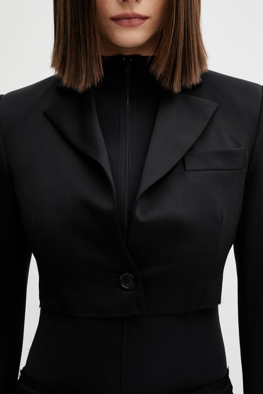 VETEMENTS marynarka z dodatkiem wełny Deconstructed czarny WE76TJ362B