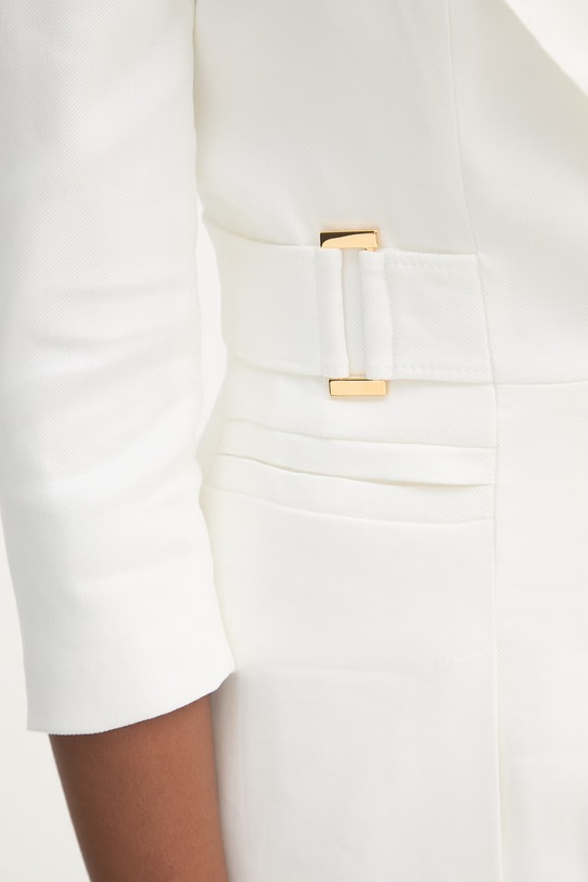 Elisabetta Franchi marynarka jednorzędowa damska z lnem GI23662E2 beżowy