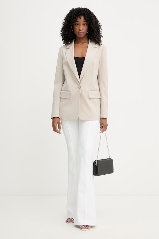 Guess marynarka jednorzędowa damska z wiskozy BRUNA W6GN04.W1747 beżowy SS26