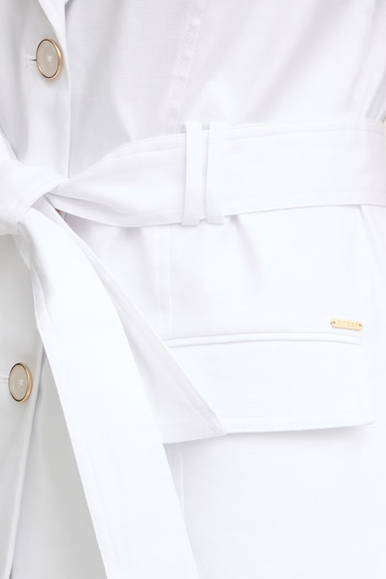 Guess μονόπετο σακάκι γυναικείο με λινό CARLA λευκό W6GN05.W1760