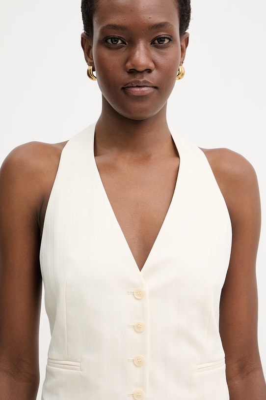 Patrizia Pepe kamizelka jednorzędowa damska beżowy 2C1726.A735