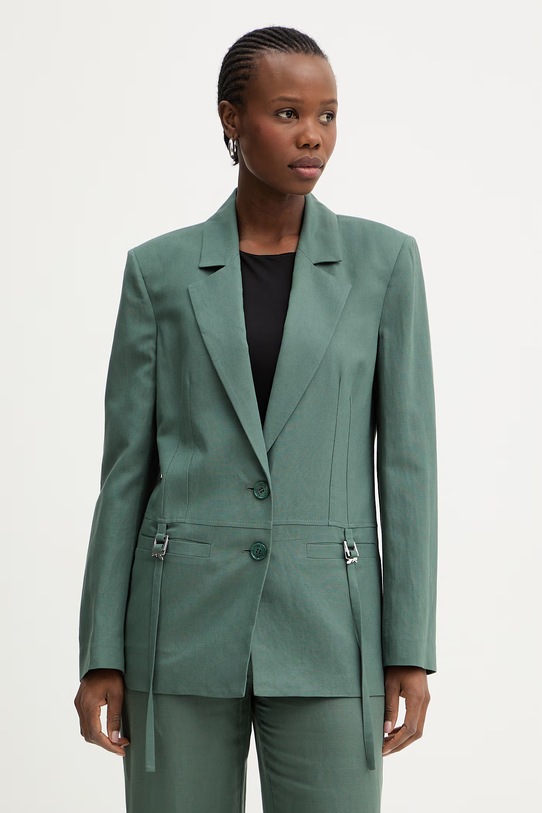 Patrizia Pepe marynarka jednorzędowa damska z wiskozy zielony 2S1558.A052