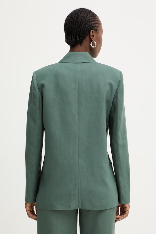 Odzież Patrizia Pepe marynarka jednorzędowa damska z wiskozy 2S1558.A052 zielony