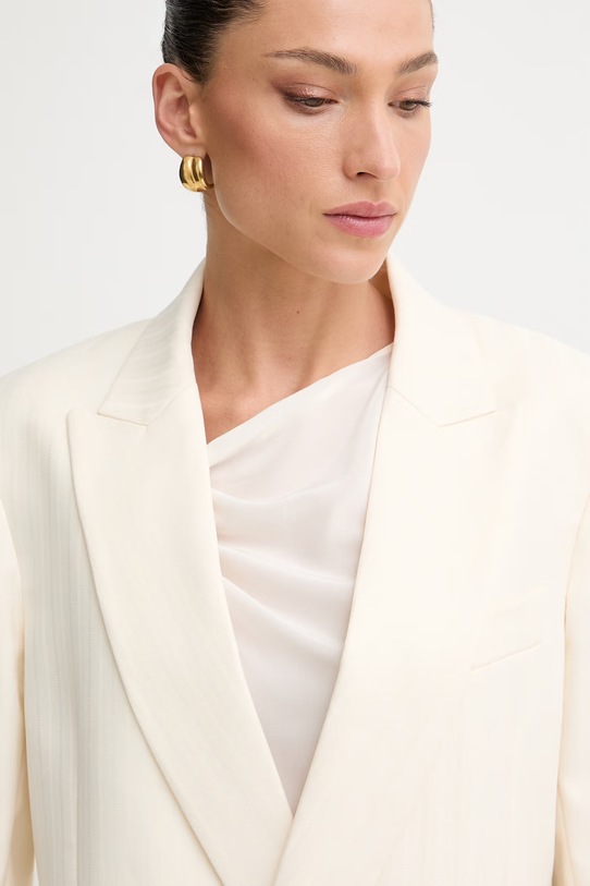 Patrizia Pepe marynarka dwurzędowa damska beżowy 2S1560.A735