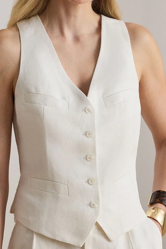 Lauren Ralph Lauren kamizelka damska z wiskozy biały 200P08858