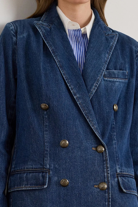 Lauren Ralph Lauren костюмний піджак жіночий бавовняний 200B22022 темно-синій