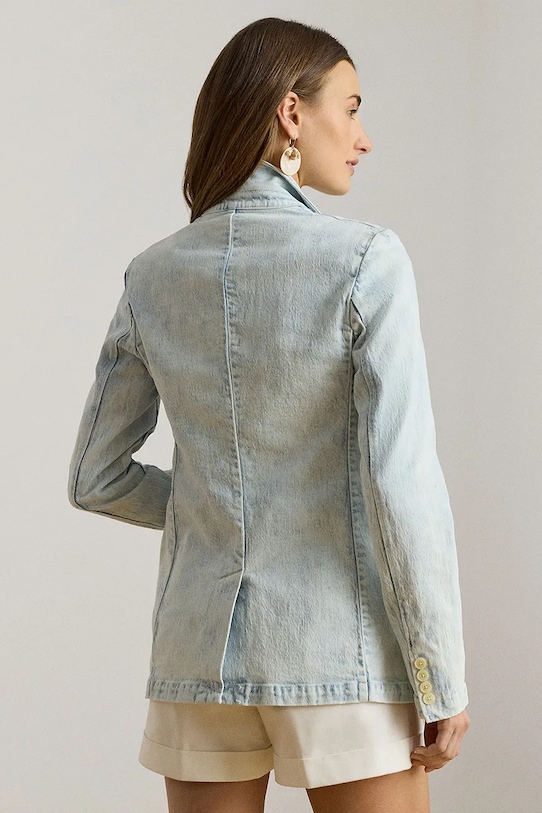 Lauren Ralph Lauren marynarka damska bawełniana 200P09002 niebieski SS26