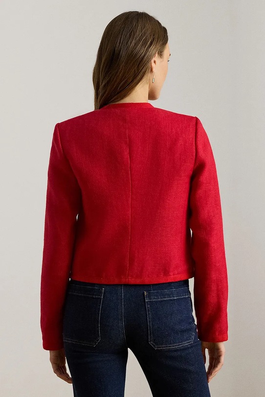 Lauren Ralph Lauren żakiet damski lniany 200P09011 czerwony SS26