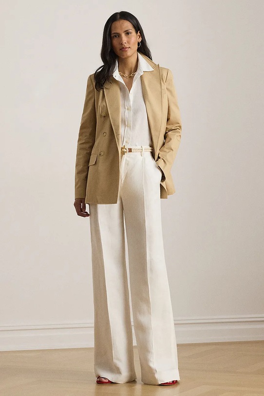 Lauren Ralph Lauren marynarka dwurzędowa damska bawełniana 200B22031