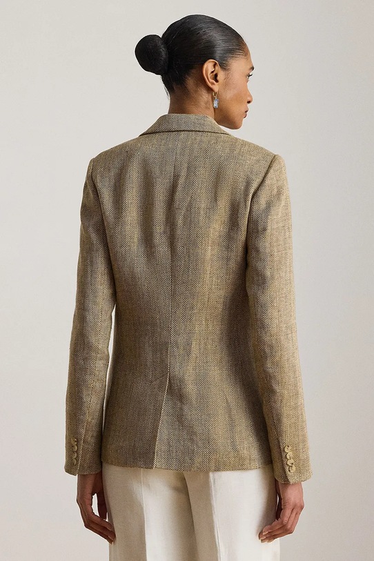 Lauren Ralph Lauren marynarka damska lniana 200P09022 beżowy SS26