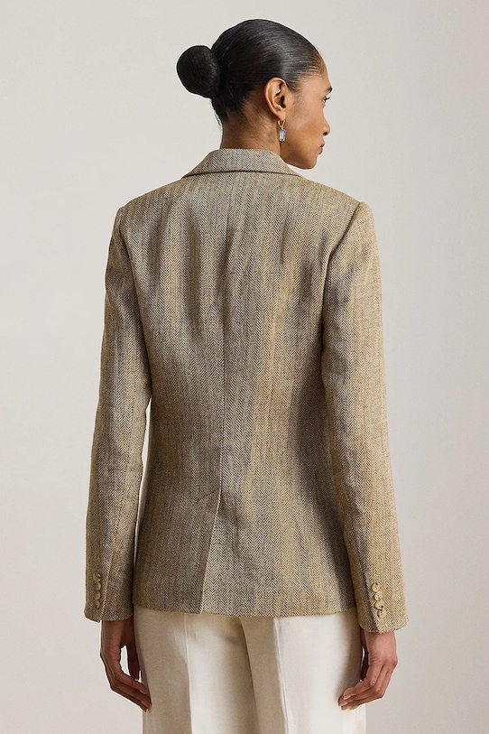 Lauren Ralph Lauren marynarka damska lniana 200P09022 beżowy SS26