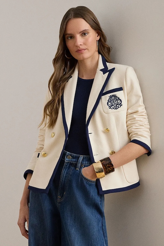 Lauren Ralph Lauren піджак жіночий бавовняний бежевий 200P09081