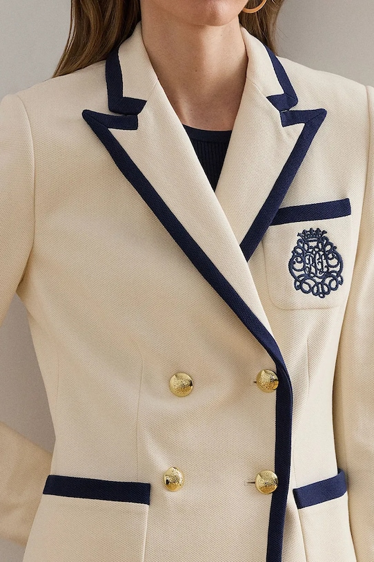 Lauren Ralph Lauren піджак жіночий бавовняний бежевий 200P09081