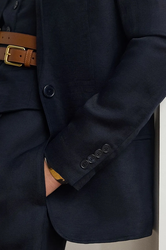 Lauren Ralph Lauren marynarka jednorzędowa damska z lnem 200P13643