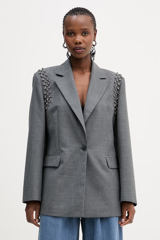 Bunda s prímesou vlny MAX&Co. MCOAFFINE melanž sivá 2616041071200