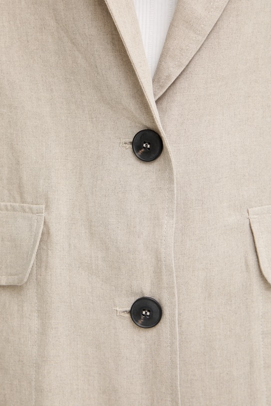 Max&Co. однобортний піджак жіночий лляний MCOSTAMPA 2616041015200 бежевий