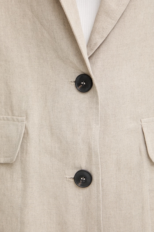 Max&Co. однобортний піджак жіночий лляний MCOSTAMPA 2616041015200 бежевий