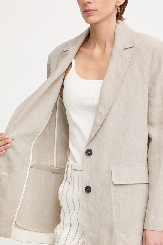 Max&Co. однобортний піджак жіночий лляний MCOSTAMPA 2616041015200