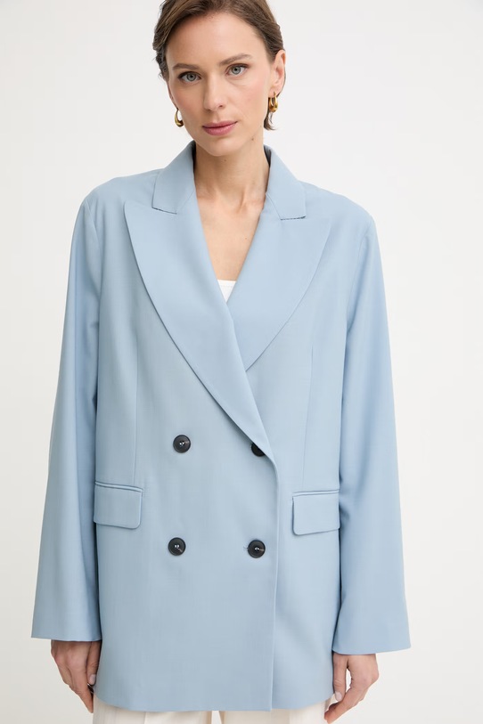 Max&Co. двобортний піджак жіночий з додаванням вовни MCOEGIZIO блакитний 2616041033200