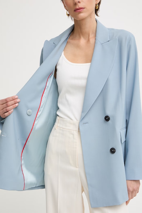 Max&Co. двобортний піджак жіночий з додаванням вовни MCOEGIZIO 2616041033200 блакитний