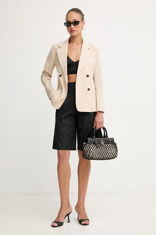 Max&Co. двобортний піджак жіночий з льоном MCOGRADO 2616041034200 бежевий SS26