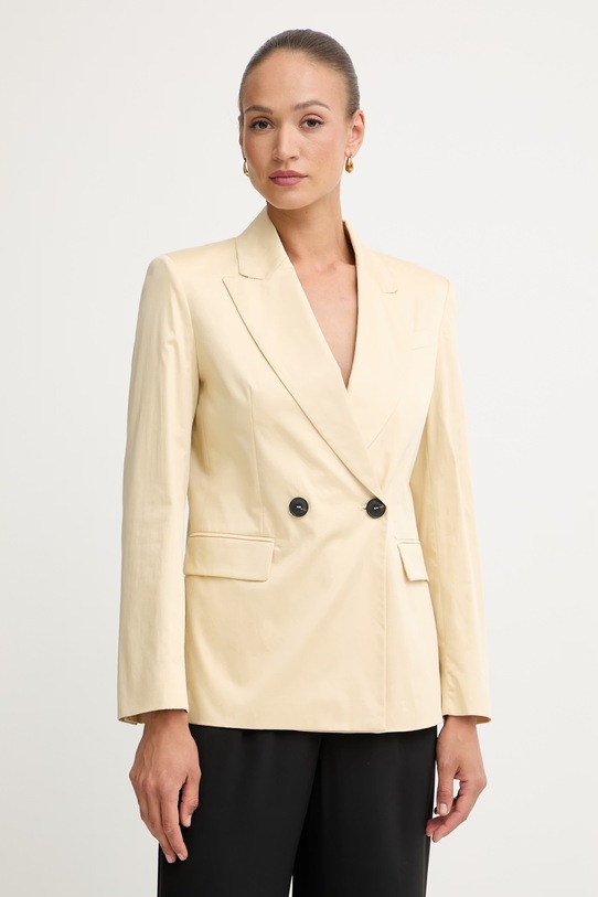 Max&Co. σταυρωτό σακάκι γυναικείο βαμβακερό με ελαστάν MCOGIRAFFA κίτρινο 2616041054200