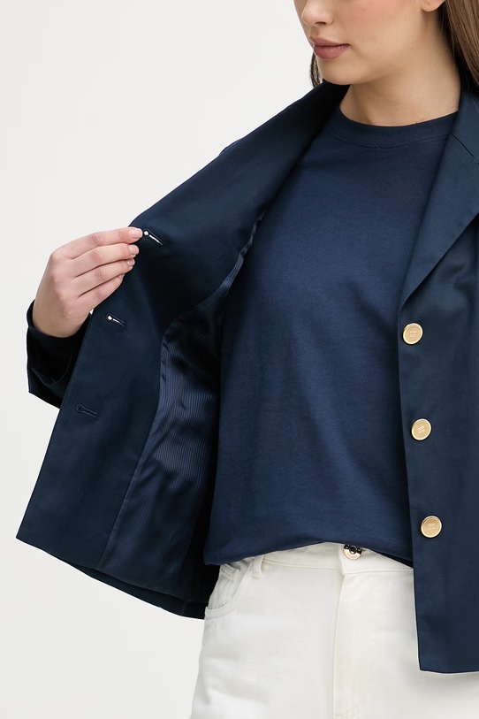 Tommy Hilfiger jednoradové sako dámske s prímesou ľanu WW0WW49335
