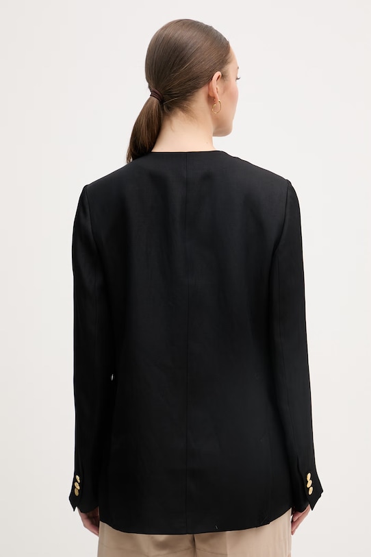 Oblačila Tommy Hilfiger enoredni suknjič ženski z viskozo WW0WW49014 črna