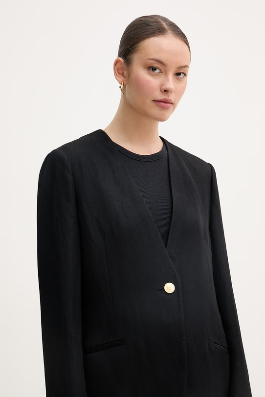 Tommy Hilfiger enoredni suknjič ženski z viskozo črna WW0WW49014