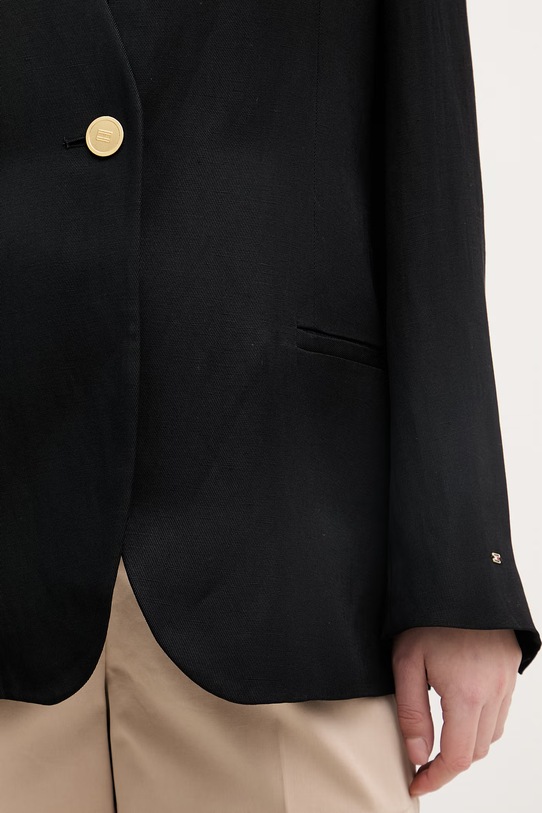 Tommy Hilfiger enoredni suknjič ženski z viskozo WW0WW49014 črna