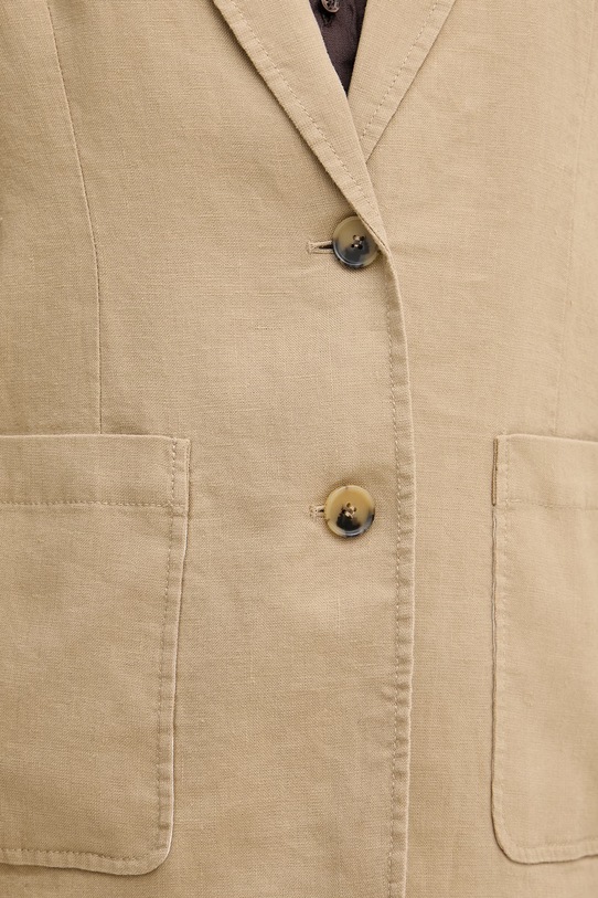 Tommy Hilfiger suknjič ženski z lanom WW0WW49598 bež