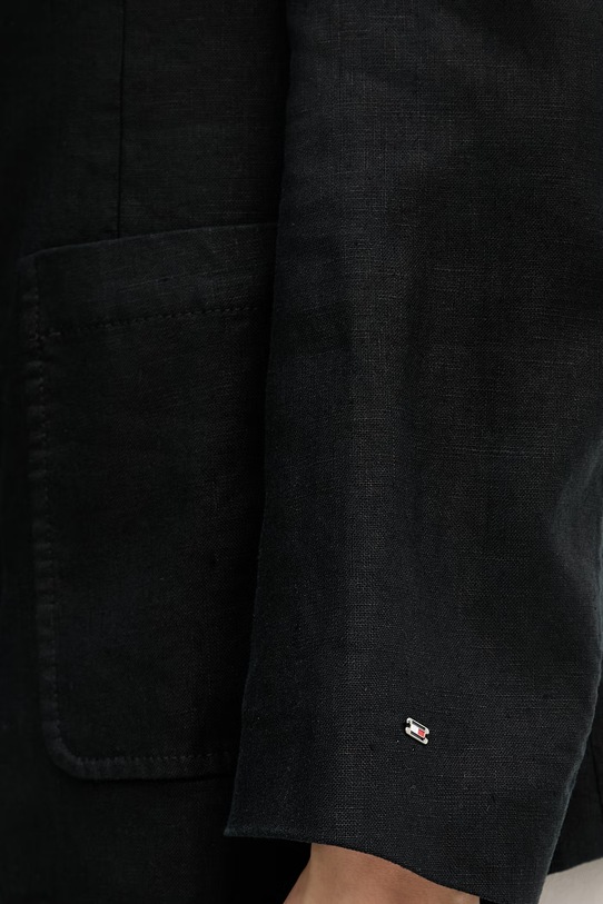 Tommy Hilfiger suknjič ženski z lanom WW0WW49598 črna