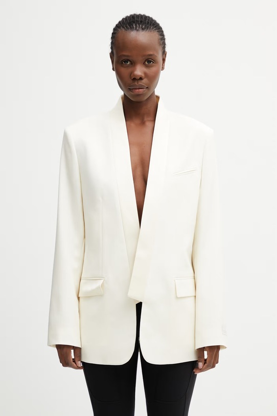 Kenzo Blazer / Gilet marynarka wełniana damska beżowy FG52VE2839TF