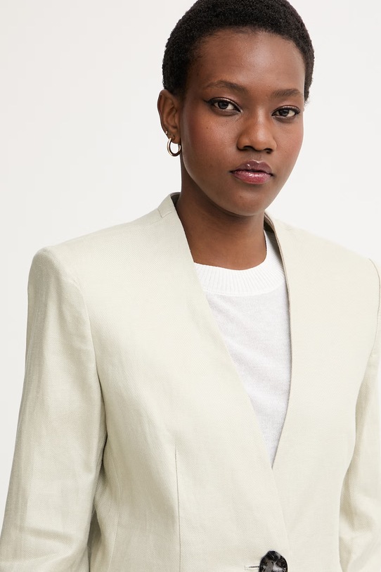 Armani Exchange jednoradové sako dámske ľanové béžová XW001985.AF21530