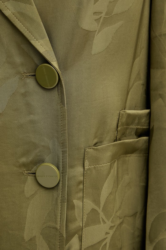 Armani Exchange sacou cu două rânduri de nasturi pentru femei, din vâscoză XW002010.AF21551 verde