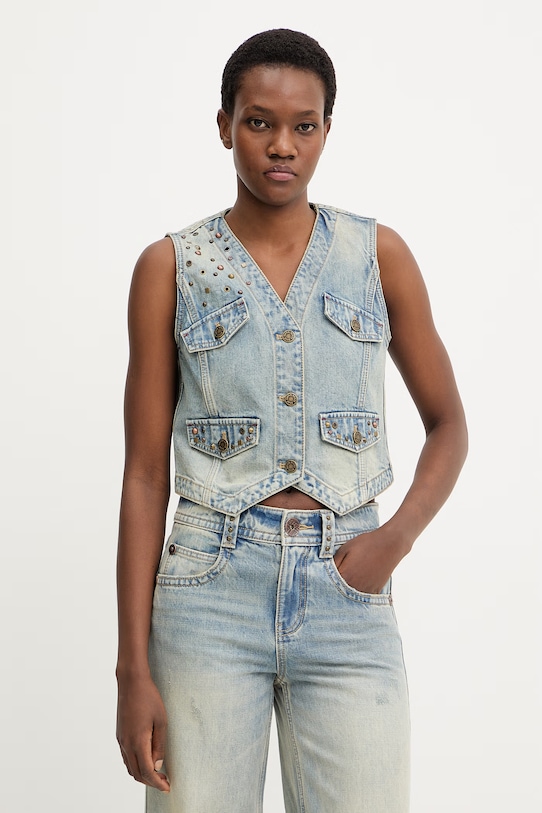 Traper prsluk Miss Sixty bez podstave plava 6M1WJ46000