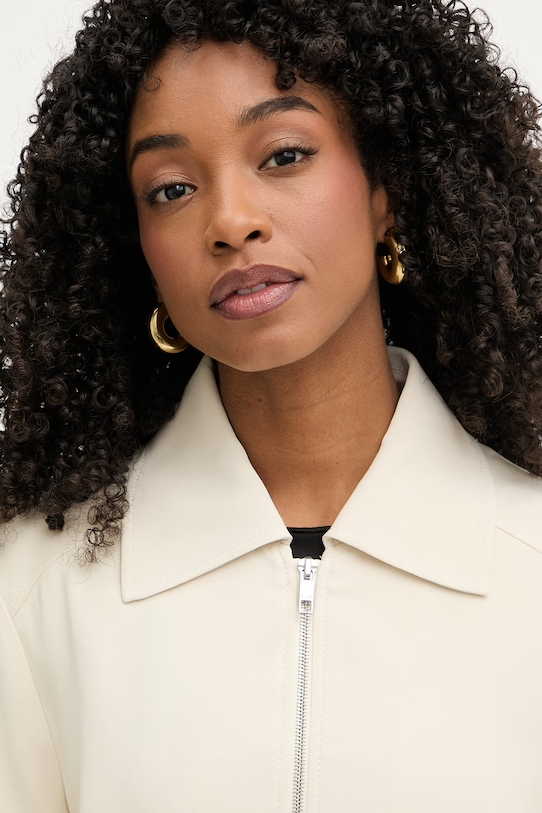 BOSS krótka kurtka damska z wiskozy Jocalena 50551922 beżowy