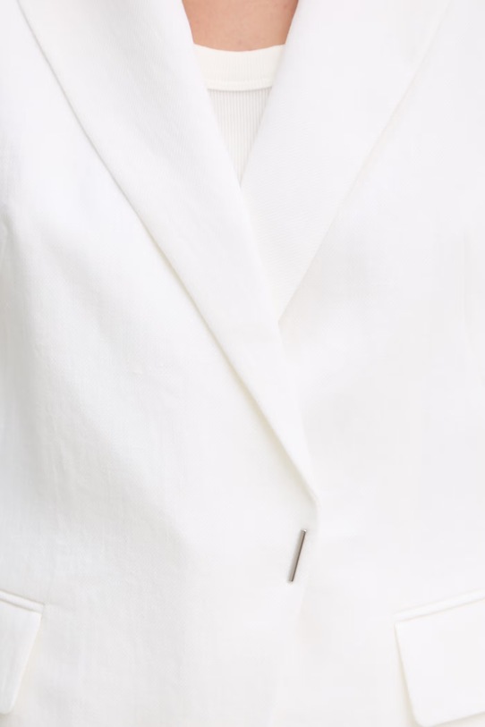 BOSS marynarka dwurzędowa damska z lnem Jia8 50557249 beżowy