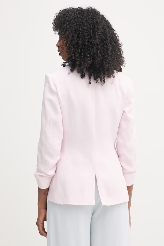 Odzież BOSS marynarka dwurzędowa damska z lnem Jia8 50557249 różowy