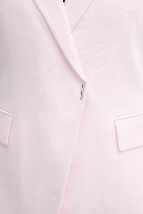 BOSS dvojradové sako dámske s ľanom Jia8 50557249 ružová