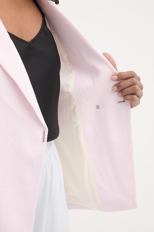 BOSS dvojradové sako dámske s ľanom Jia8 50557249