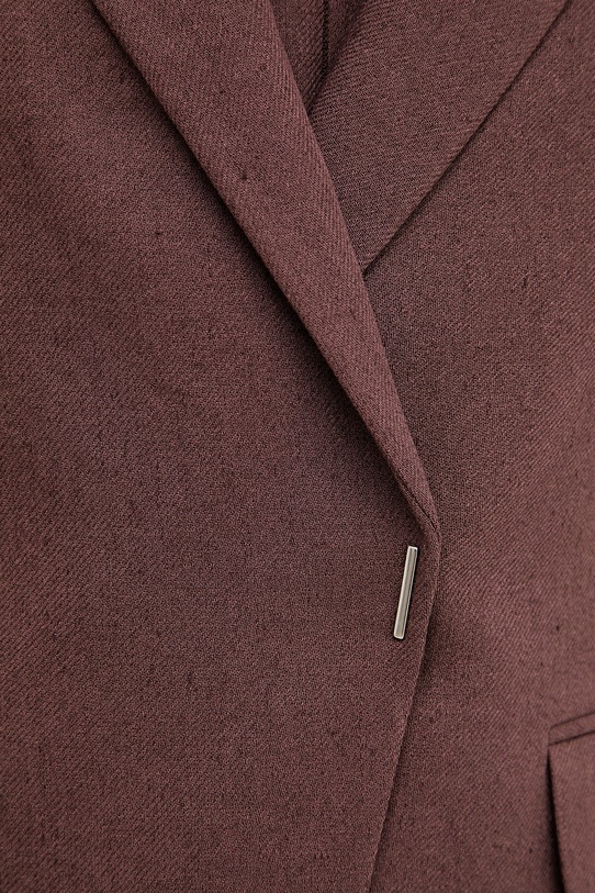 BOSS marynarka dwurzędowa damska z lnem 50557249 brązowy