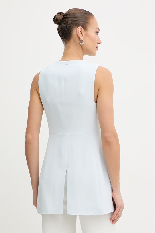 Odzież BOSS kamizelka jednorzędowa damska z wiskozy Julinial 50557416 niebieski