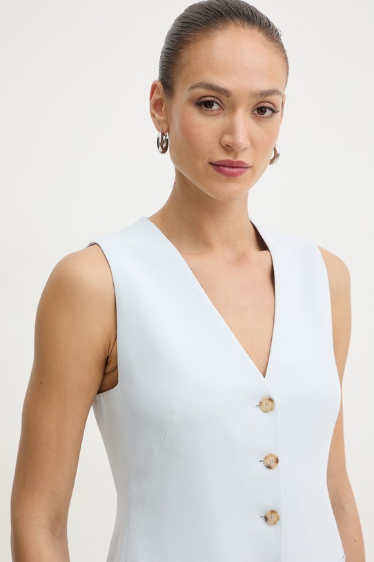 BOSS kamizelka jednorzędowa damska z wiskozy Julinial niebieski 50557416